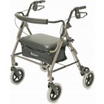 DMA Čtyřkolové chodítko 249 A - rozšířené - stříbrná—Skládací rám se sedátkem – Zboží Dáma