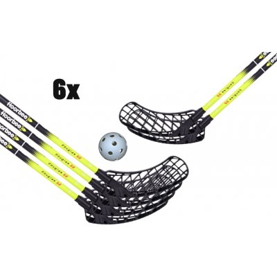 FLOORBEE 6x Douglas 32 Black / Yellow + Balls žlutá / černá, 100cm (=110cm), 4x levá + 2x pravá – Zboží Dáma