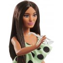 Panenky Barbie Barbie Modelka limetkové šaty s puntíky