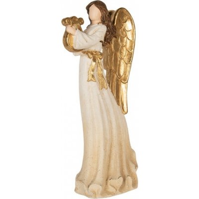 Clayre & Eef Dekorace figurka Anděl hrající na harfu - 28*16*63 cm – Hledejceny.cz