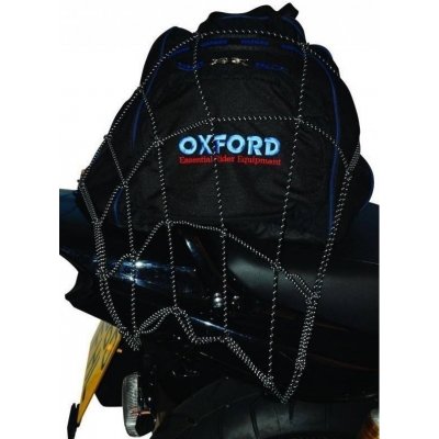 pružná zavazadlová síť pro motocykly, OXFORD (38 x 38 cm, černá/reflexní) – Zboží Mobilmania