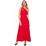Třpytivé šaty s rozparkem M718 červené – Zboží Mobilmania