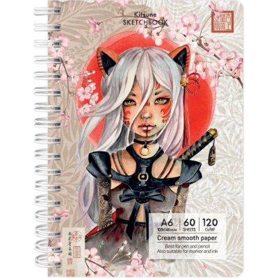 Drasca Kroužkový blok Kitsune 120 g/m2 60 listů A6 – Zboží Mobilmania