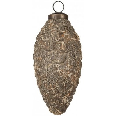 Clayre & Eef Hnědo-zlatá skleněná vánoční ozdoba šiška s patinou – 7*15 cm - Clayre & Eef – Hledejceny.cz