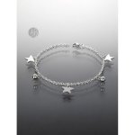 Prosperk Řetízek na nohu chirurgická ocel hvězdy a kuličky S4339 – Zboží Dáma