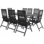 LIVARNO home Sada hliníkového zahradního nábytku s rozkládacím stolem a křesly Miami, 9dílná, antracitová – Sleviste.cz