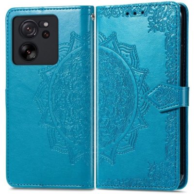 Levné Kryty Peněženkové pouzdro Embossing Pattern Mandala Flower Xiaomi 13T / 13T Pro modré