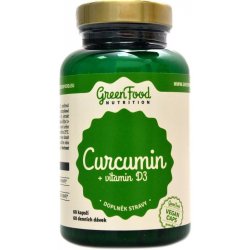 GreenFood Curcumin + Vitamín D3 60 kapslí