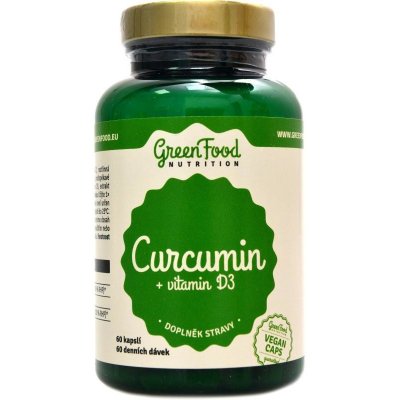 GreenFood Curcumin + Vitamín D3 60 kapslí