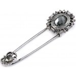 Brož s broušenými kamínky na spínacím špendlíku varianta black diamond – Zbozi.Blesk.cz