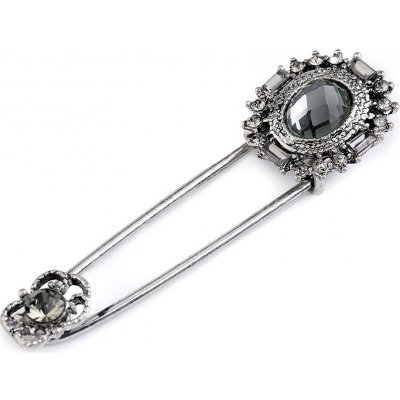 Brož s broušenými kamínky na spínacím špendlíku varianta black diamond – Zbozi.Blesk.cz