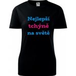 Černé dámské tričko nejlepší tchýně na světě dárek pro tchýni k 40 narozeninám – Sleviste.cz