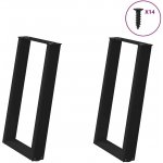 Omaxi 314482 Nohy k jídelnímu stolu ve tvaru U 2 ks černé 60 x 72-73 cm ocel – Zboží Mobilmania