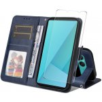 Enkay Premium Set Peněženkové pouzdro a ochranné sklo Sony Xperia 10 VII modré – Zboží Mobilmania