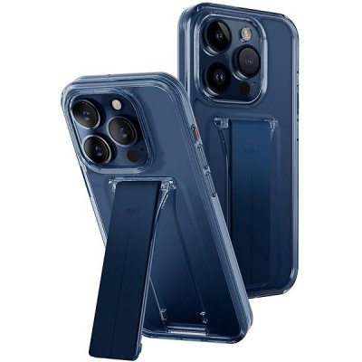 Pouzdro UNIQ Heldro Mount+ iPhone 15 Pro se stojánkem, Ultramarine Deep modré