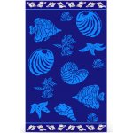 Svitap plážová osuška MOŘE ryby a mušle modrá froté 90 x 170 cm – Zboží Mobilmania