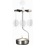 Pluto Design Rotující svícen Silver / White Snowflakes, bílá barva, stříbrná barva, kov – Zboží Dáma