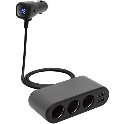 Rozdvojka autozapalovače 3x +2xUSB 3,4A 12-24V/5V + voltmetr SAL SAU80W (SA023) | Zboží Auto