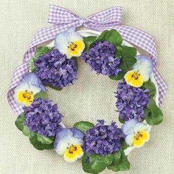 Ubrousky na dekupáž Violets Wreath 1 ks