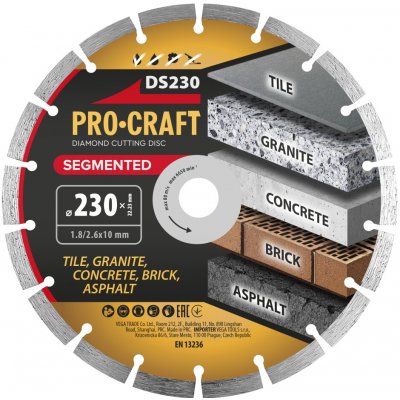 Procraft DS230 Diamantový řezný kotouč segmentový 230mm – Hledejceny.cz