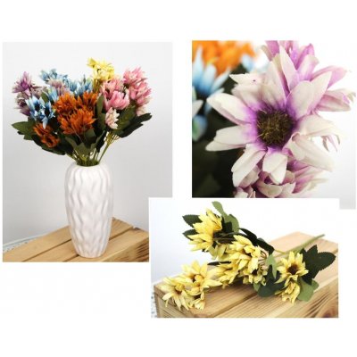 Umělé květiny Chryzantéma, kytice s 15 květy, mix - 28 cm – Zboží Mobilmania