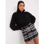 Basic kostkovaná mini sukně s kapsami lk-sd-508389.06p dark grey – Zboží Dáma