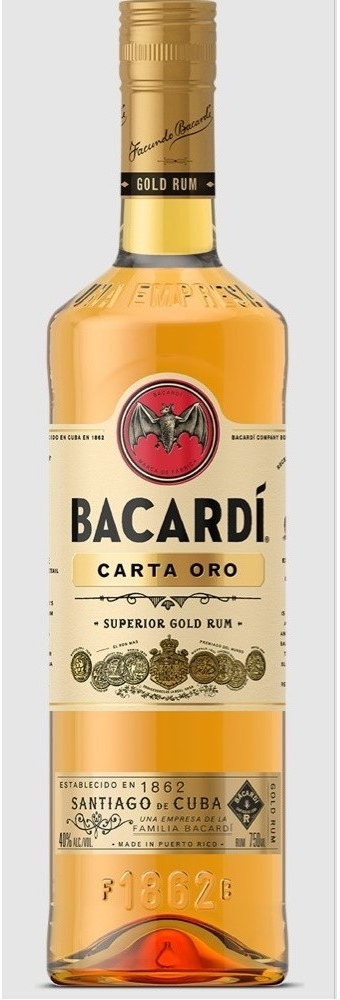 Bacardi Gold Carta Oro 37,5% 1 l (holá láhev)