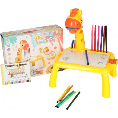 KIK KX4915 1 Kreslící stůl pro děti s projektorem žirafa žlutý – Zbozi.Blesk.cz
