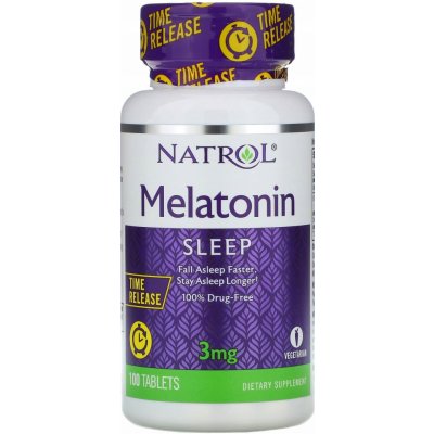 Natrol Melatonin 3 mg, postupné uvolňování, 100 tablet – Zboží Mobilmania
