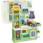 LEAN Toys 28019 Dětská kuchyňka interaktivní 64 dílů - voda, pára a měnící se potraviny, zelená – Sleviste.cz