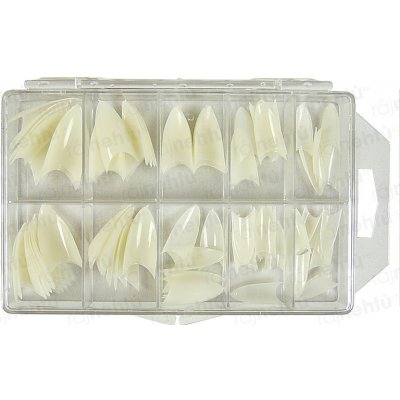 Ráj nehtů nehtové tipy Stiletto přírodní vel.0-9 sada 100 ks – Zboží Dáma