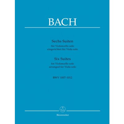J. S. Bach: Six Suites arranged for viola solo – Hledejceny.cz