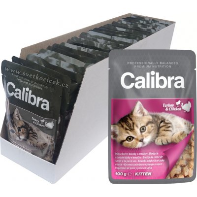 Calibra Kitten krůtí & kuřecí v omáčce 24 x 100 g – Hledejceny.cz