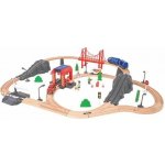 Tooky Toy: Dřevěná železniční sada s vozidly a doplňky – Hledejceny.cz