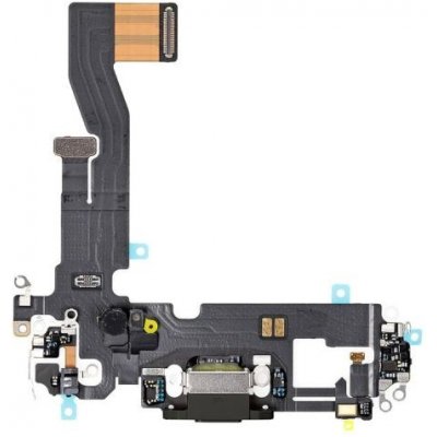 Apple iPhone 12, 12 Pro - Nabíjecí Konektor + Flex Kabel (Black), Black – Zboží Živě