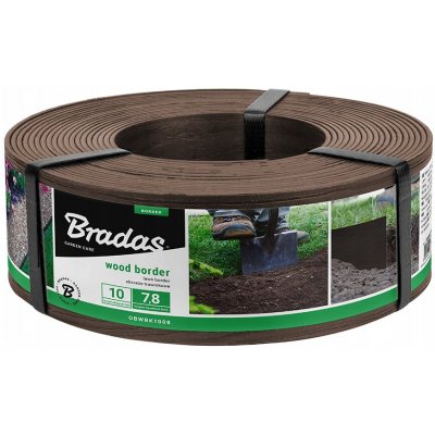 Bradas Obruba záhonů WOOD BORDER, hnědá 78mm x 2.8mm x 10m BR-OBWBR1008 – Hledejceny.cz