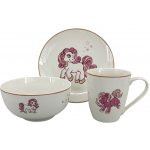 by inspire Dětský jídelní set Pony hrnek miska talíř růžová linka – Zboží Mobilmania