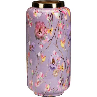 H S Collection Váza s květinovým potiskem 30 cm fialová – Hledejceny.cz