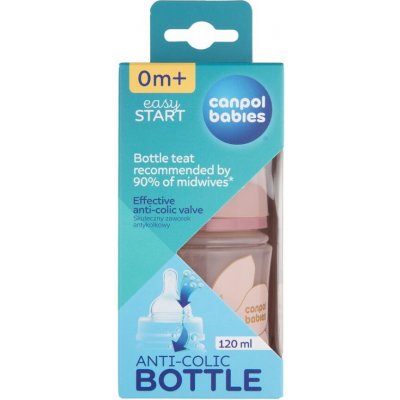 Canpol babies Antikoliková lahev EasyStart Gold růžová 120ml – Zboží Dáma