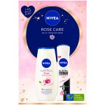 Nivea Rose Care sada sprchový gel Rose & Almond Oil 250 ml + antiperspirant Black & White Invisible Clear 150 ml – Zbozi.Blesk.cz