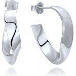 Minet Moderní stříbrné kroucené náušnice kroužky – Sleviste.cz