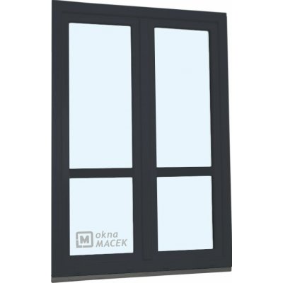 Kömmerling balkonové dveře 70 AD s příčkou O+OS klapačka pravé antracit/bílá 150 x 240 cm jednostranná klika + madýlko + – Hledejceny.cz