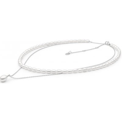 Gaura Pearls Luxusní dvojitý perlový antonia SK22272N Bílá