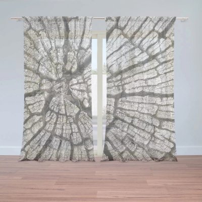 Záclony Dřevo: 2 ks - 150x250 cm - Sablio – Hledejceny.cz