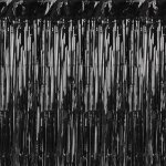 Závěs na party černý s třásněmi 90x250 cm – Zboží Mobilmania