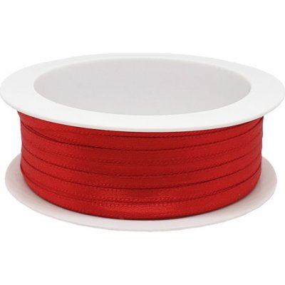 Stuha atlasová červená, šíře 3mm – Sleviste.cz