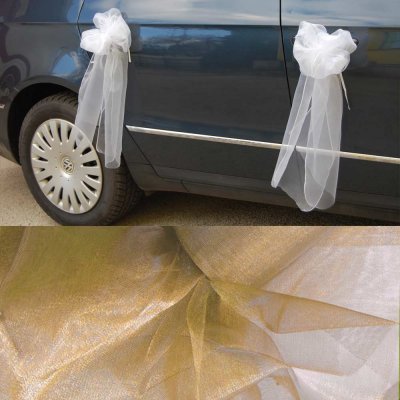 Mašle z organzy na kliky auta - krémová (1 ks) – Zboží Dáma