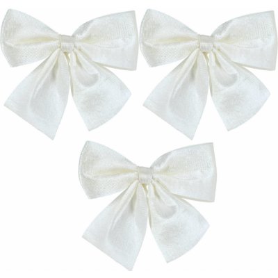 Home Styling Collection Vánoční mašle na stromeček textilní 3 kusy 10 x 9 cm bílá barva