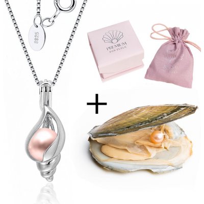 Pan Perla sada řetízek s přívěskem ve tvaru Mušle a mušle s perlou 166/ST/MU stříbrná mušle – Zboží Dáma