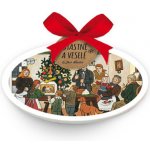 Nekupto Oválná keramická ozdoba Vánoční stromeček Josef Lada C792400001 – Zboží Mobilmania
